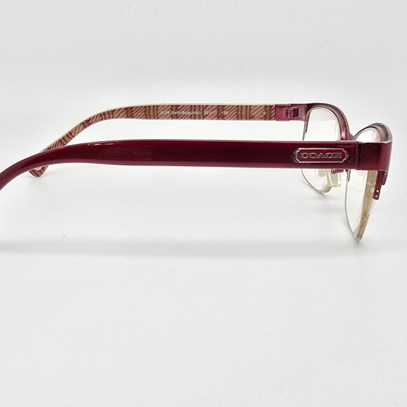 Coach HC5038 Montana 9134 Satin Burgundy Semi-Rimless Eyeglasses Frame w/ Case - Picture 6 of 16